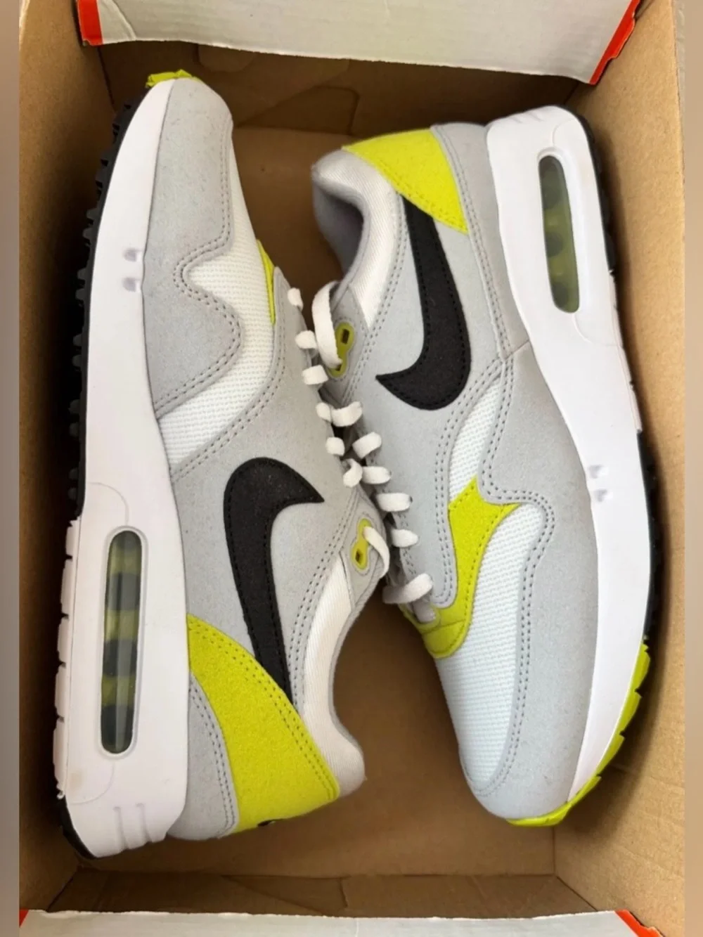 Nike Air Max 1 OG ‘86 G Wolf Grey/Bright Cactus Brand New.